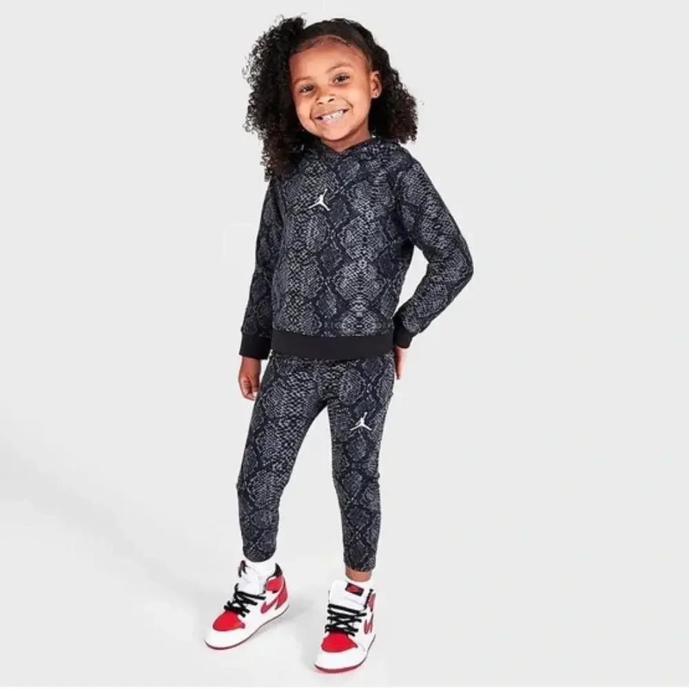 Jordan Jumpman Python Hoodie and Leggings Set Girls 3T Black Hooded DSGL541